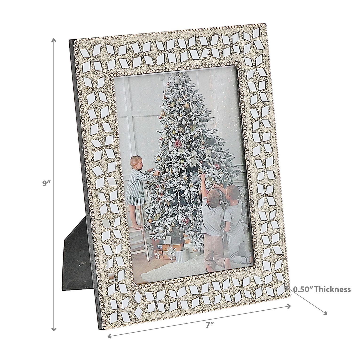 Christmas 5X7 "Frame Photo Champagne Diamond