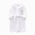 thumbnail image 5 of Toddler Boys Girls Flannel Bathrobes Kids Soft Hooded Sleepwear Cartoon Print Night-robe 2T 3T 4T 5T 6T 7T 8Y to 12T Kids Flannel Hooded Bathrobe Toddler Plush Robes With Belt,White,Size 7-8T, 5 of 7