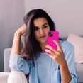 thumbnail image 2 of for iPhone 13 Case, iPhone 14 Case, Silicone Ultra Slim Shockproof Protective Phone Case with [Soft Anti-Scratch Microfiber Lining], 6.1 inch, Hot Pink, 2 of 13