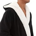 thumbnail image 4 of WZXFASHION Men's Winter Plush Lengthened Shawl Bathrobe Home Clothes Long Sleeved Robe Coat Intimates Black S, 4 of 6