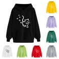 thumbnail image 3 of Oalirro Women's Heart Graphic Drawstring Hoodie Crew NeckValentine's Day PulloverGray,XL, 3 of 4