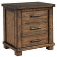thumbnail image 3 of Three Drawer Reclaimed Pine Wood Nightstand, Natural, 3 of 6