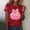 #611-Red, variant on Haivin Women's Santa Claus Print T-Shirt, Short Sleeve Round Neck Cotton Top, Casual Christmas Graphic Tee for Holiday Party and Daily Wear