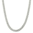 thumbnail image 1 of White Sterling Silver chain Curb Men's 28 in 9 mm 9mm, 1 of 5