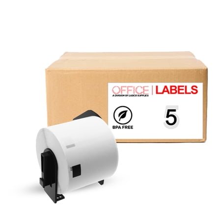 Dk 1202 Labels 5 Rolls of DK-1202 Compatible Labels for BROTHER 2-3/7