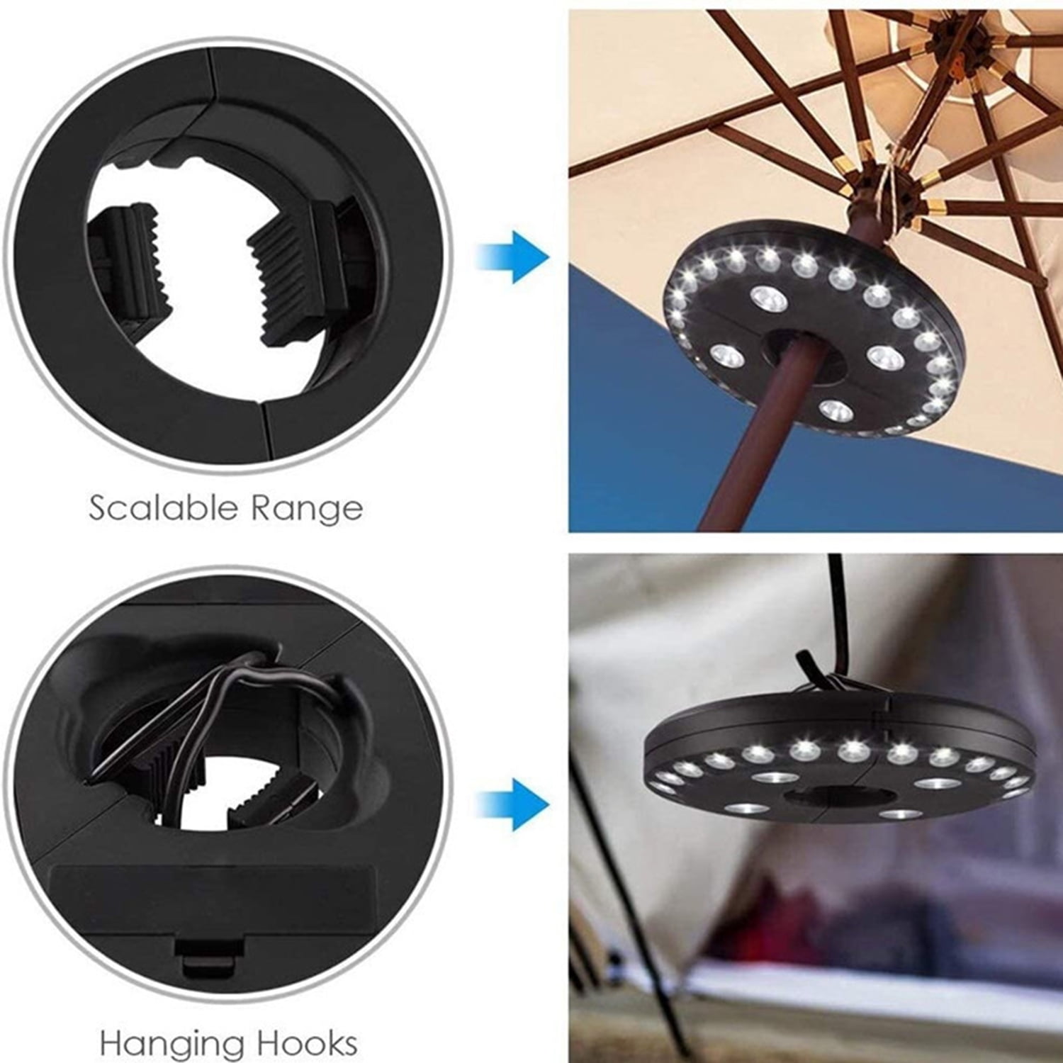 Kepooman Patio Umbrella Light, 28 LED Lights & 3 Lighting Modes Umbrella Pole Light for Patio Umbrellas, 2 Pcs, Black Kepooman Patio Umbrella Light, 28 LED Lights & 3 Lighting Modes Umbrella Pole Light for Patio Umbrellas, 2 Pcs, Black