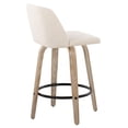 thumbnail image 4 of White-Washed Wood Cream Fabric Counter Stools, Set of 2 with Swivel Seats and Footrest, 4 of 5