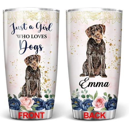 

Dog Travel Tumbler Cups Just A Girl Who Loves German Wirehaired Pointer Vacuum Double Wall Insulated Coffee Mug Pet Ice Drink Hot Beverage Stainless Steel Tumblers 20oz
