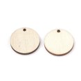 thumbnail image 2 of Undyed Wood Pendants Flat Round Wheat 24.5x2~3mm Hole: 2mm, 2 of 2