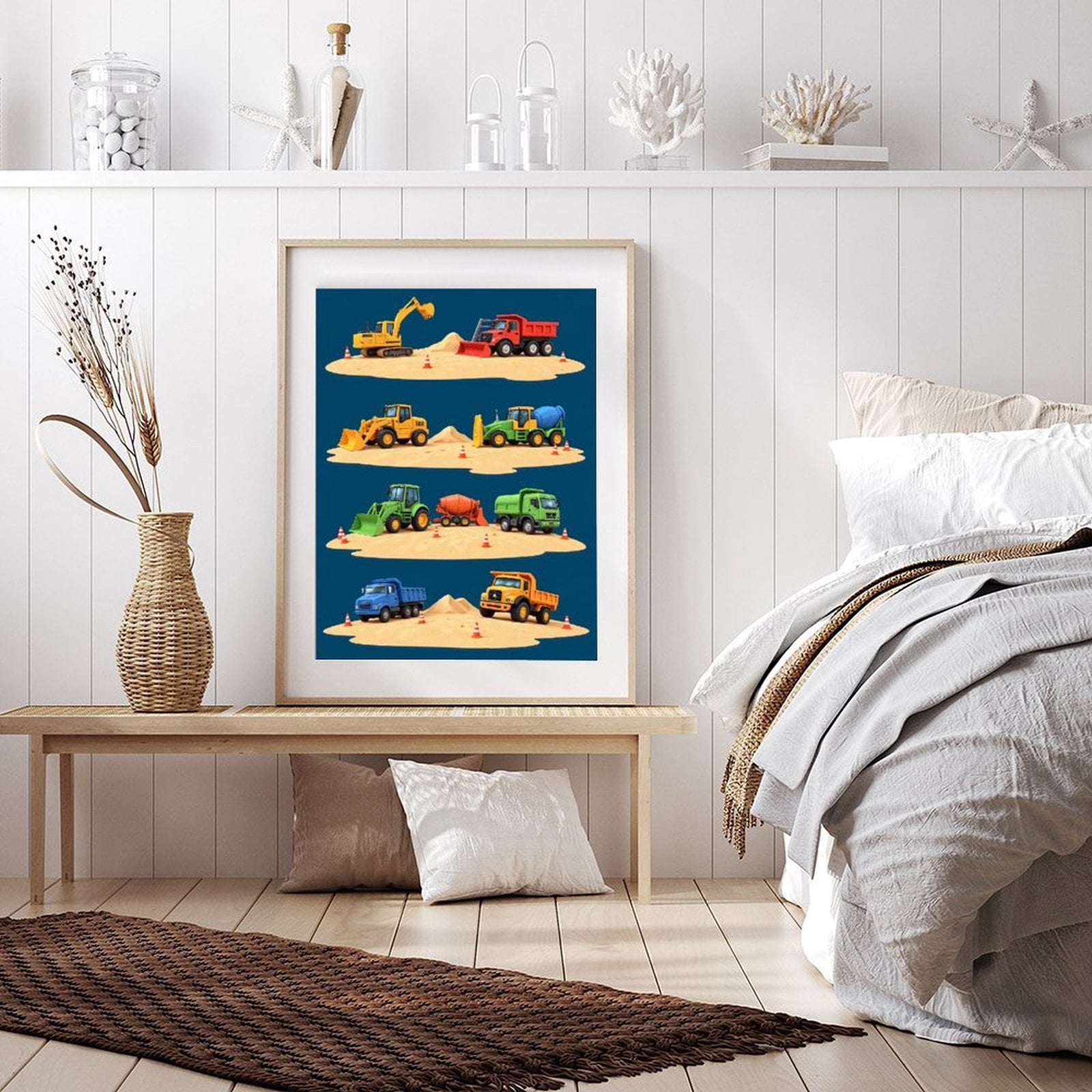 Diamond Art Kit for Adults, Colorful Construction Vehicle Collection Diamond Painting for Adults Beginners, DIY Diamond Art Painting Kits, 5D Diamond Painting Crafts for Home Decor 12x16 Frameless
