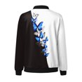thumbnail image 3 of Chaqueta larga Gibobby informal ligera con cremallera Estampado floral Cuello levantado L, 3 of 5