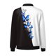 thumbnail image 3 of Gibobby chaquetas largas Chaquetas diarias informales para mujer, chaqueta informal ligera con cremallera, abrigo con estampado Floral, cuello levantado, prendas de vestir deportivas(Blanco, S), 3 of 5