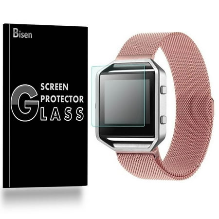 Fit For Fitbit Blaze [3-Pack BISEN] Screen Protector Tempered Glass, 9H Hardness, Anti-Scratch, Anti-Shock, Bubble Free, Shatterproof