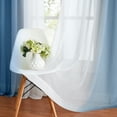 thumbnail image 3 of Junvictex Ombre Chiffon Sheer Curtains Blue 52" Wx54 "L for Bedroom Living Room Decoration, Window Treatments Grommet,2 Panels, 3 of 7