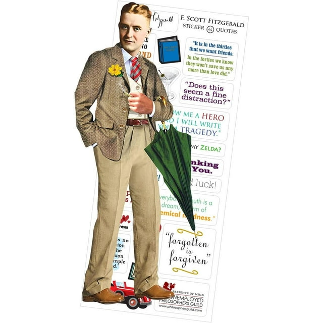 F Scott Fitzgerald Quotable Notable - Greeting Card and Sticker Sheet - Envelope Included