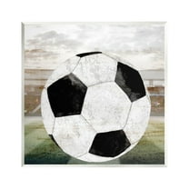 Stupell Industries Rustic Soccer Ball Field Abstract Painting Unframed Art Print Wall Art, 12 x 12