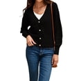 thumbnail image 3 of hirigin Women's Spring Autumn Knitted Cardigan Solid Color Long Sleeve Button Down Knitwear, 3 of 9