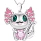 thumbnail image 1 of Collar con Dije de Axolotl AxolotlNeck07 1Pza Ajolote/Corazón Plata/Rosa Metal Cadena y Dije., 1 of 4