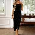 thumbnail image 6 of Elegant Women's Velvet Long Dress With Off Shoulder Design Ideal For Parties And Formal Events Wedding Dresses Elegant Floor Length Dresses with Slit Formal Dress Mid Length plus Size Formal Dresses, 6 of 6