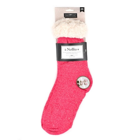 

Women s Fleece Slipper Socks - Cozy & Warm Sherpa Socks House Slippers with Non Slip Grippers - Winter Holidays Christmas Gifts