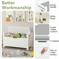 thumbnail image 6 of Kadyn Kids Toy Box Chest, White Rubber Wood Toy Box for Boys Girls,Shoe Storage Bench with Cushion Seat for Entryway, 6 of 11