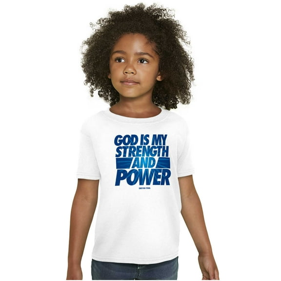 God is My Strength and Power Crewneck T Shirts Boy Girl Teen Brisco Brands XS