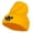 Yellow, variant on Halloween Scaredy Cat Embroidered Long Beanie - Yellow OSFM