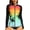 Gradient Black, variant on Women Long Sleeve Zipper Gradient Rash Guard Plus Size Swimwear Crew Neck Swimsuit UPF 50+ S-3X