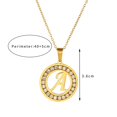 thumbnail image 3 of harmtty Women Round Pendant Necklace Gold Color A-Z 26 Letter Inlaid Rhinestone Clavicle Chain Jewelry Gifts,T, 3 of 8
