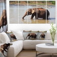 thumbnail image 1 of Elephant in Water in Sri Lanka - Extra Large African Canvas Art Print, 1 of 3