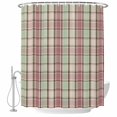 thumbnail image 2 of Shower Curtains for Bathroom, Buffalo Plaid Waterproof Fabric Shower Curtain, Farmhouse Red Green Beige Check Gingham Decorative Bathroom Curtain for Bathtub, 36"x72", No Hooks Included, 2 of 9