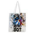 thumbnail image 1 of Astro Bot Bolso de tela con estampado de lienzo para mujer, bolsa de compras reutilizable y estética, con cremallera interior, regalo para mujer,40*45cm., 1 of 6