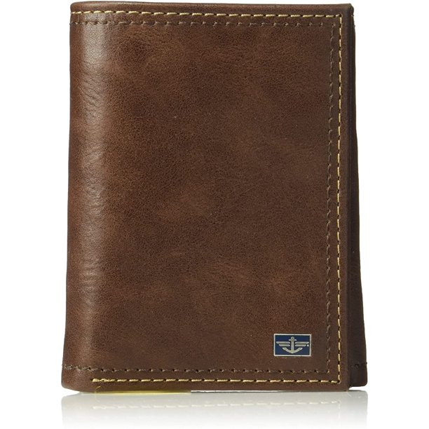 Dockers Men's RFID Extra Capacity Trifold Wallet With Zipper Pocket