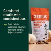 The Genius Brand Mushroom Coffee + Collagen - Daily Energy Support - Healthy Immune Function - Arabica Coffee with Cordyceps, Reishi & Lions Mane Mushroom Blend - 10.6 oz (30 Servings)
