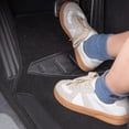 thumbnail image 5 of CAR GRAND Waterproof Faux Leather Carpet Car Floor Mats Universal Fit Anti-Slip Nibbs PVC Back Driver Heel Pad SUV, VAN Sedan Truck Set of 4 Pieses All Black, 5 of 7