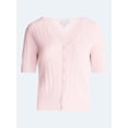 thumbnail image 5 of Free Assembly Women's Pointelle Cardigan Sweater with Short Sleeves, Lightweight, Sizes XS-XXL, 5 of 5
