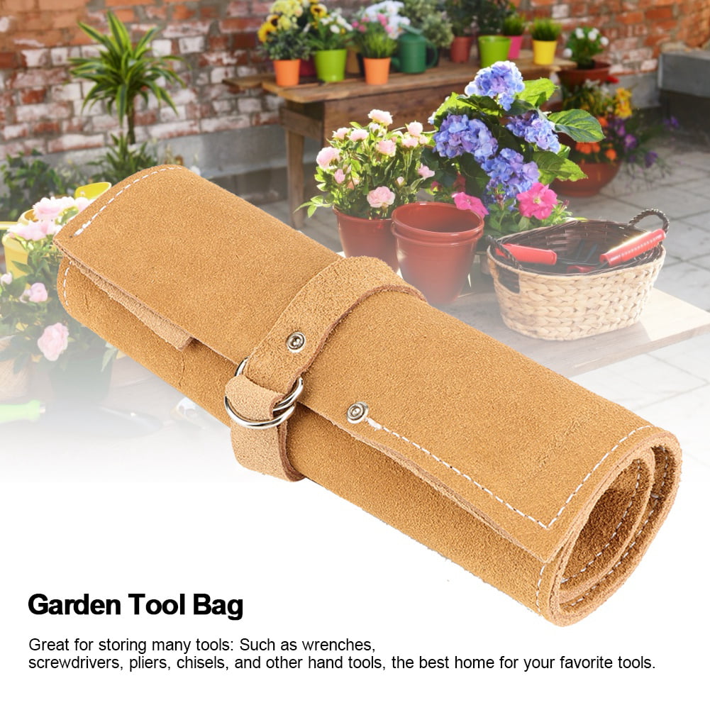 5Pocket leather tool roll Pouch bag storage 390x250mm Garden Repair Tool Storage 