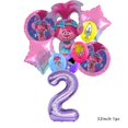 thumbnail image 4 of Globos de aluminio de Trolls de Disney, suministros para fiestas de cumpleaños de niñas, decoración del hogar, globos con números morados, decoración para baby shower de niño y boda, 4 of 5