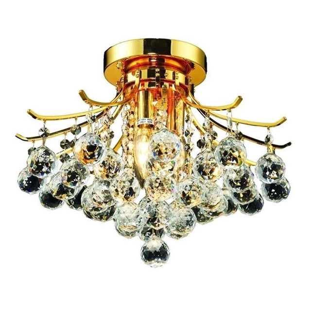 Elegant Lighting Toureg 16" 3 Light Royal Crystal Flush Mount