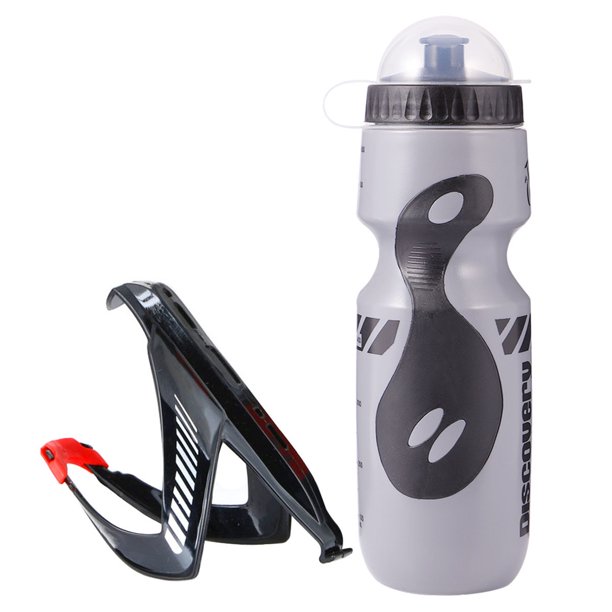 1 juego de portabidones para bicicleta de montaña, de plástico, portátil, para ciclismo al aire libre (gris)