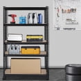 thumbnail image 3 of Winado Metal Garage 5-Shelf Shelving Unit, Heavy Duty Storage Racking Organizer, Black, 3 of 8