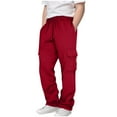 thumbnail image 4 of Cargo Sweatpants for Teen Boys Casual Elastic Waist Drawstring Sweat Pants Teens Active Workout Joggers with Pockets 11-12 Years, 4 of 7