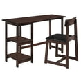 thumbnail image 2 of HomeRoots 285411 Vance Desk &amp; Chair  Black PU &amp; Espresso - 2 Piece, 2 of 6