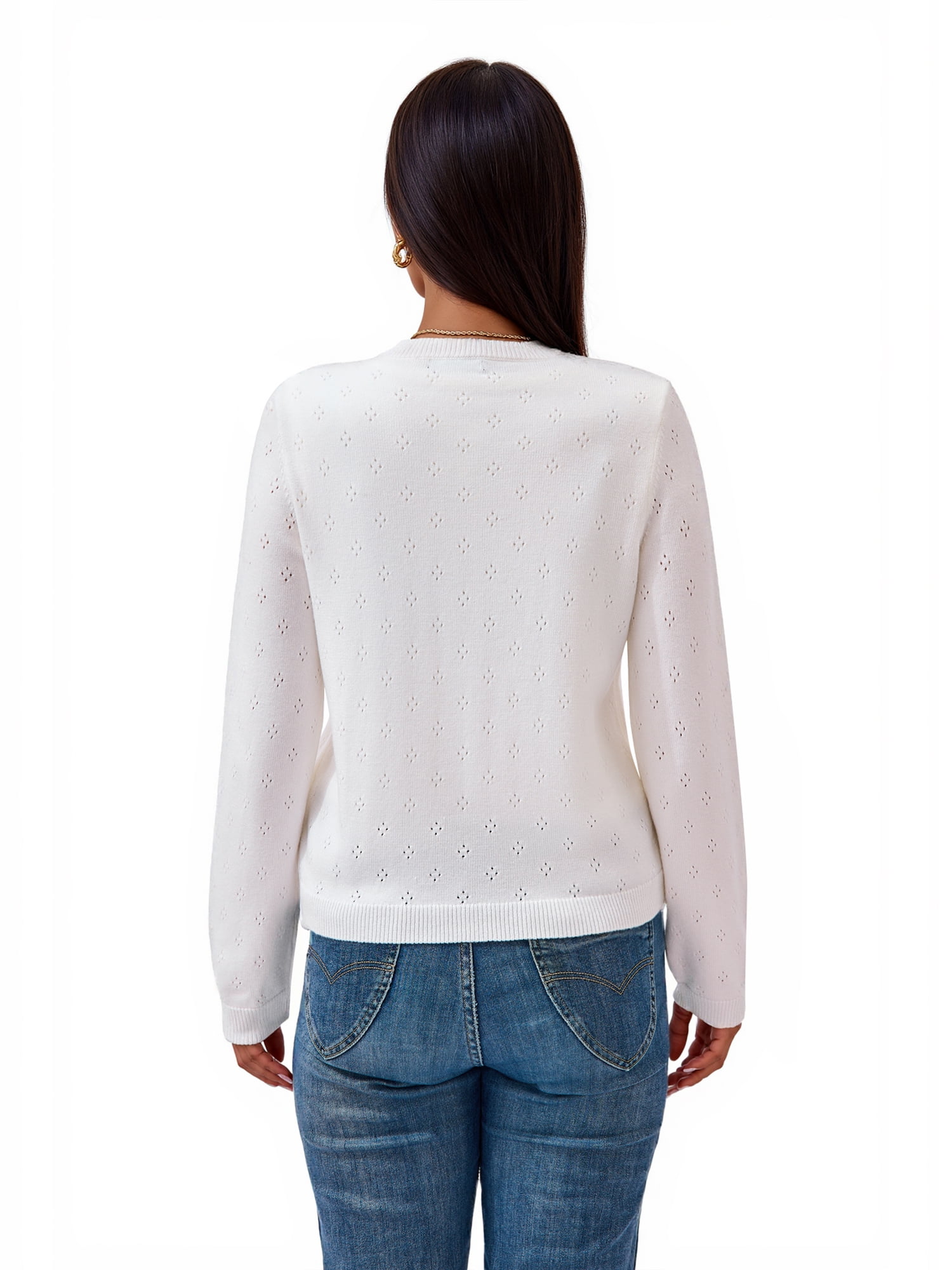PRETTY GARDEN Women's Pointelle Cardigan, Sizes S-XXL