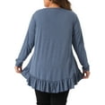 thumbnail image 4 of DARING DIVA Women's Plus Size Tunic Button Henley Blouses 4X Blue, 4 of 6