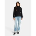 thumbnail image 2 of Time and Tru Women's Ribbed Mock Neck Sweater, Lightweight, Sizes XS-XXXL, 2 of 5