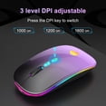 thumbnail image 3 of Mouse CC Store LED inalámbrico Bluetooth 5.1 y 2.4 GHz negro-morado, 3 of 8