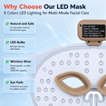 thumbnail image 4 of DGYAO Wireless Silicone LED Face Mask, 8 Colors Rechargeable Light Skincare Facial Mask for Home Beauty Care, Comfortable Fit with Eye Protection, 4 of 7