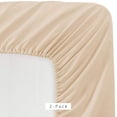 thumbnail image 6 of Microfiber 2 Twin Fitted Bottom Bed Sheets (2-Pack) 1800 Ultra Soft and Comfy - 39" x 75" Great for Kids Room, Bunk Beds, Dorms, Camps, Twin Beds (Twin, Beige), 6 of 11