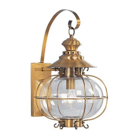

Wall Sconces 1 Light With Hand Blown Clear Glass Flemish Brass size 20 in 150 Watts - World of Crystal